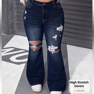 High Stretch Denim Women's Ripped Jeans 20 (4XL)